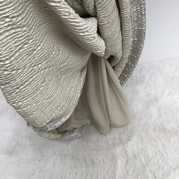 Cache NWT One Shoulder Metallic Cocktail Party Evening Dress Silver Size 12 - Picture 9 of 10